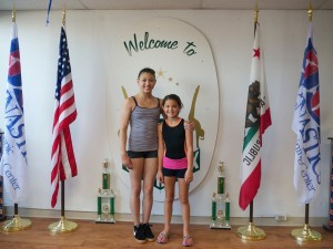 Kyla and Dani at practice